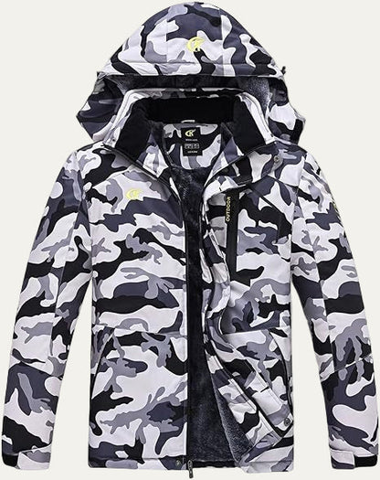 Men’s Faux Fur Collar Quilted Mid Length Jacket