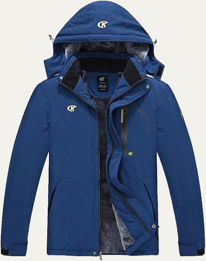 Men’s Faux Fur Collar Quilted Mid Length Jacket