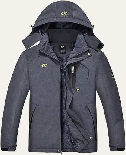 Men’s Faux Fur Collar Quilted Mid Length Jacket