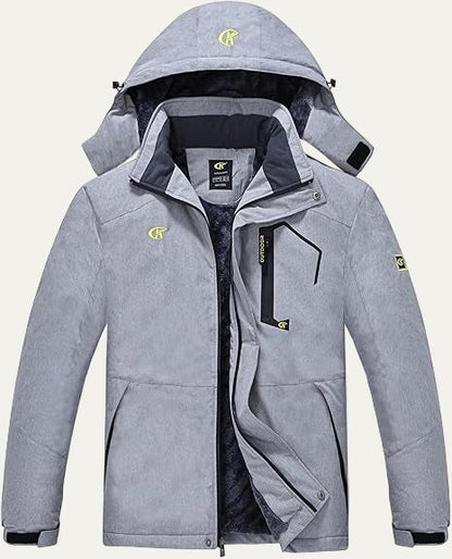 Men’s Faux Fur Collar Quilted Mid Length Jacket