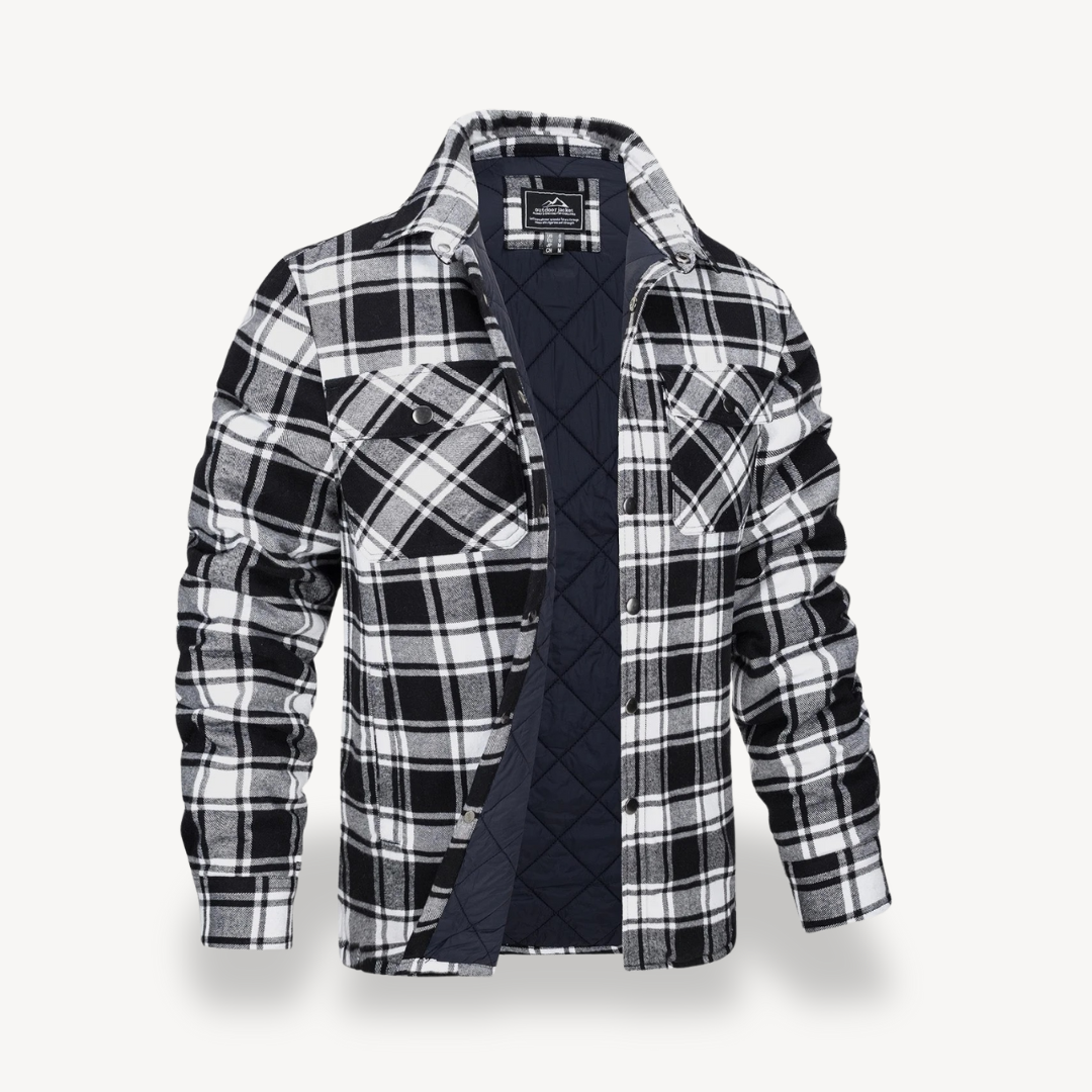 Plaid Fleece Lined Jacket for Men