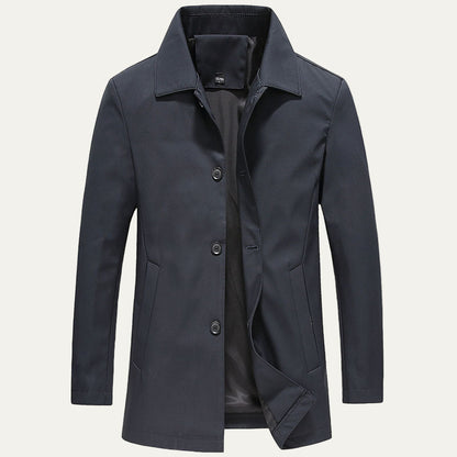 Men’s Mid Length Button Front Car Coat