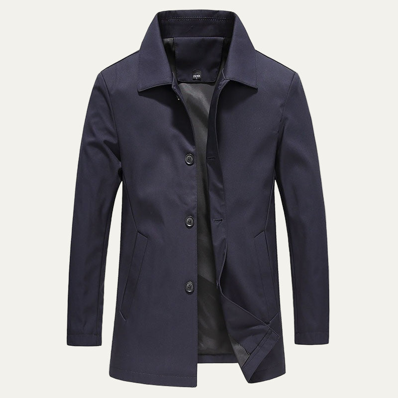Men’s Mid Length Button Front Car Coat
