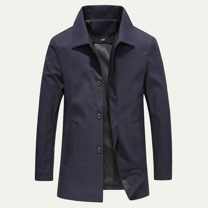 Men’s Mid Length Button Front Car Coat