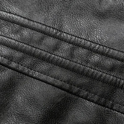 Winter Leather Jacket with Fur Collar