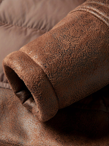 Men’s Quilted Winter Jacket with Fur Trim Collar