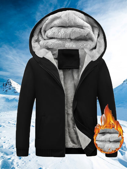 Winter Warm Fleece Jacket with Hood - Dario