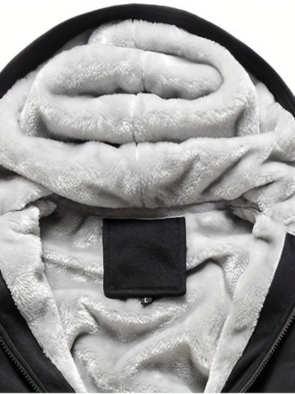 Men’s Heavy Duty Plush Fleece Lined Hooded Zip Jacket