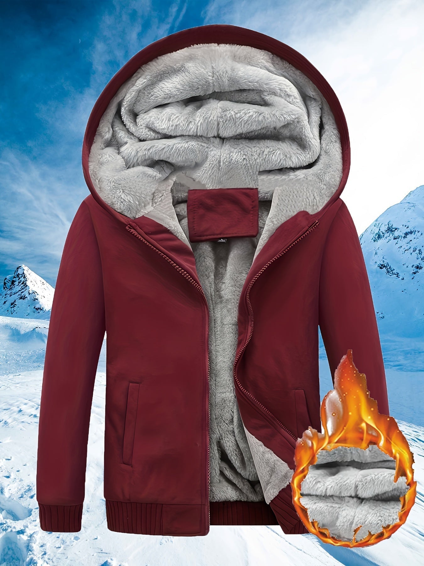 Winter Warm Fleece Jacket with Hood - Dario
