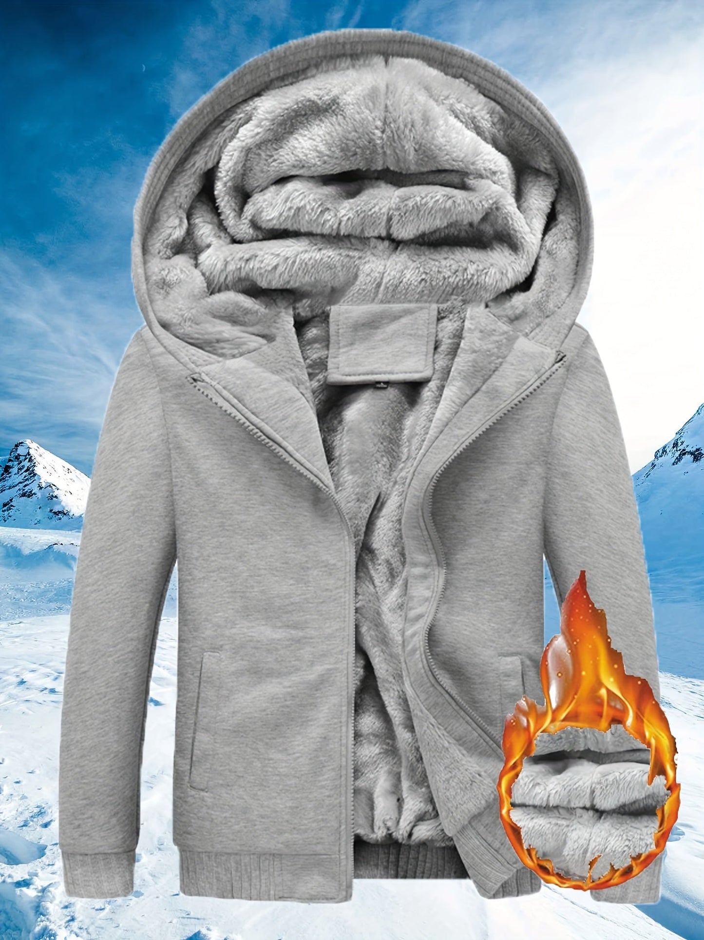 Winter Warm Fleece Jacket with Hood - Dario