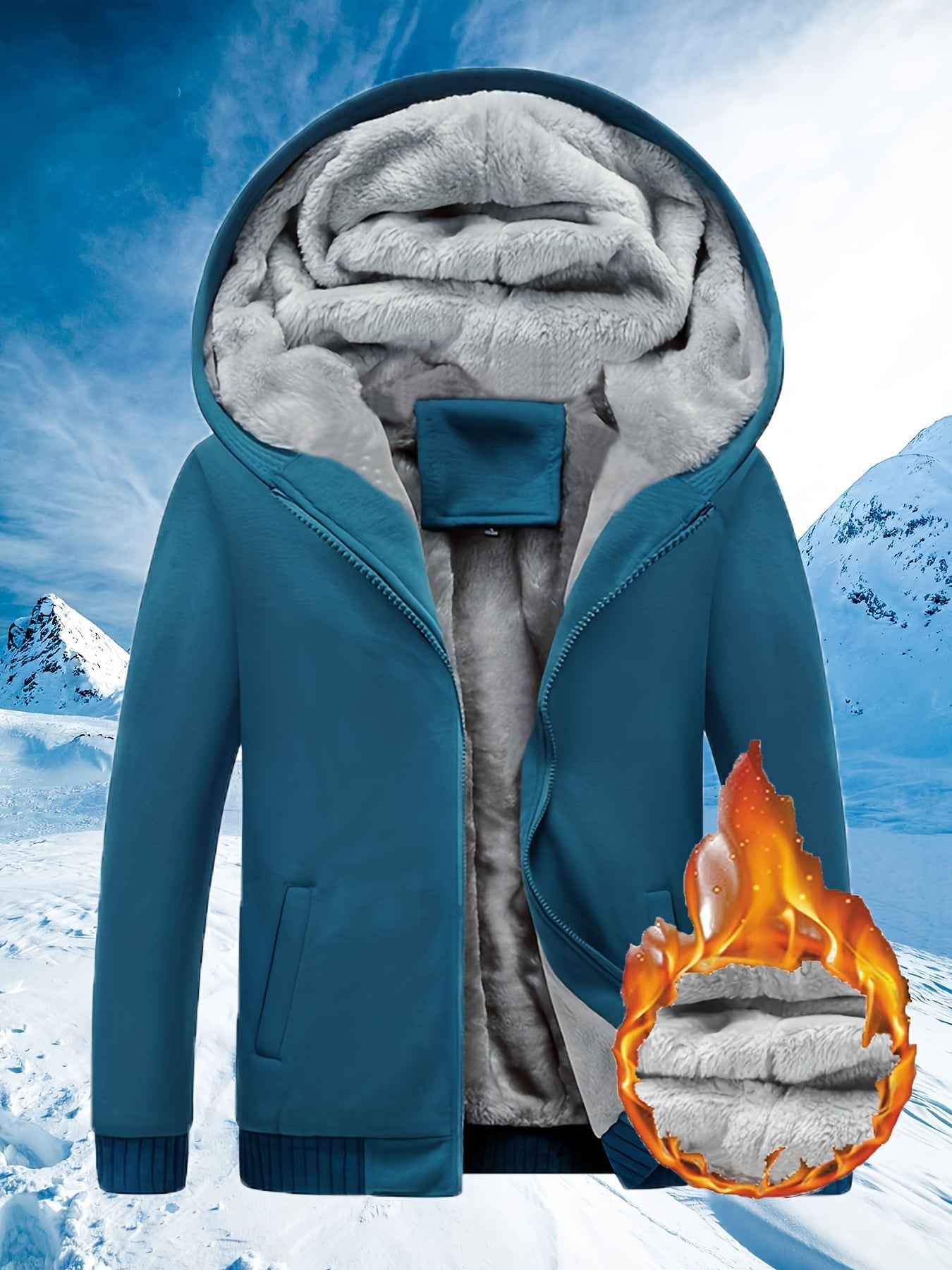Winter Warm Fleece Jacket with Hood - Dario