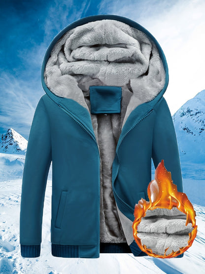 Winter Warm Fleece Jacket with Hood - Dario