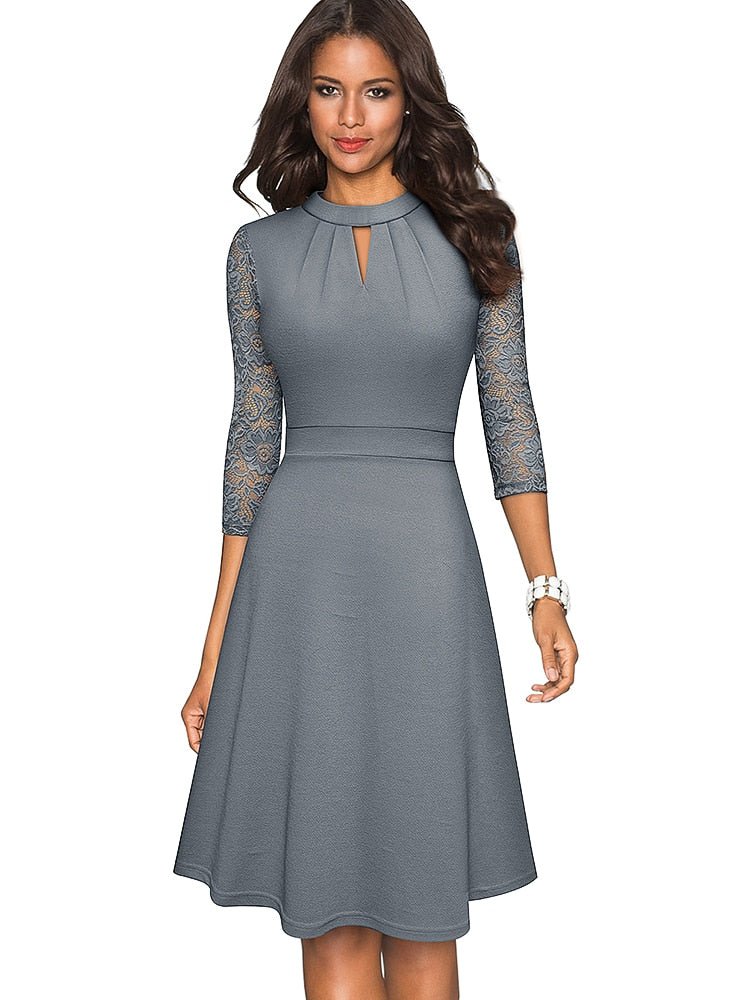 Women's Beautiful Lace Dress with Cut Out Details