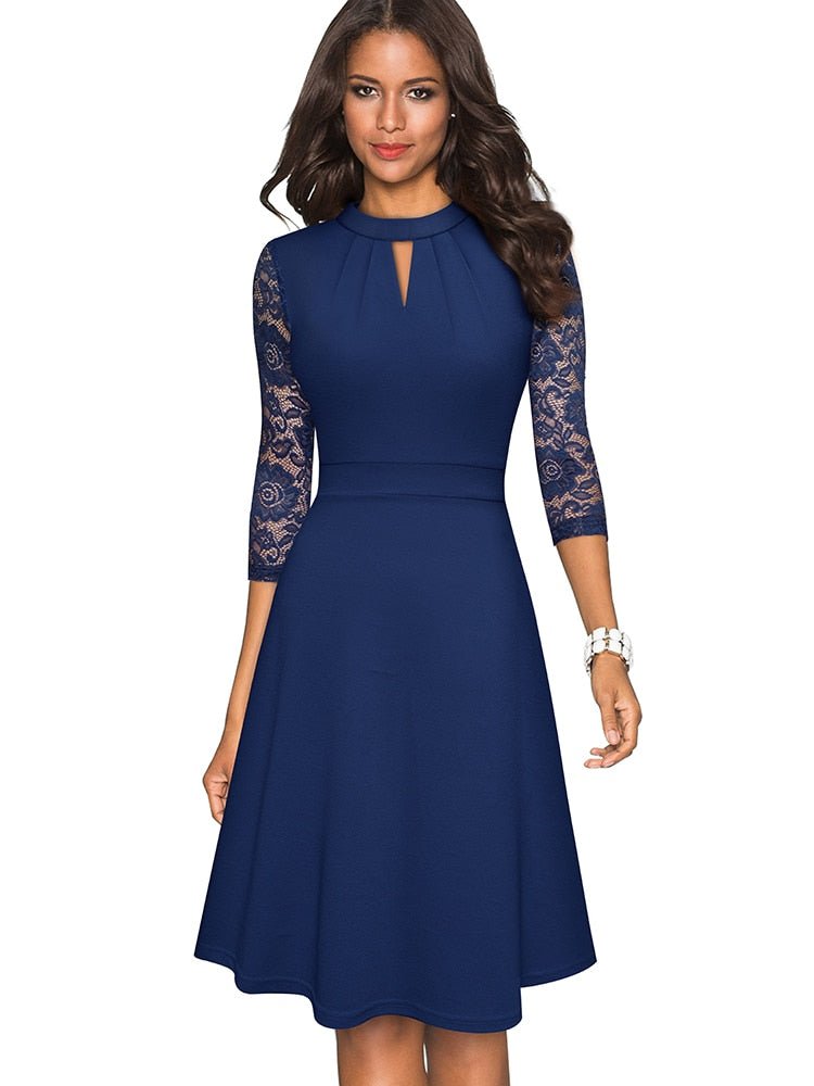 Women's Beautiful Lace Dress with Cut Out Details