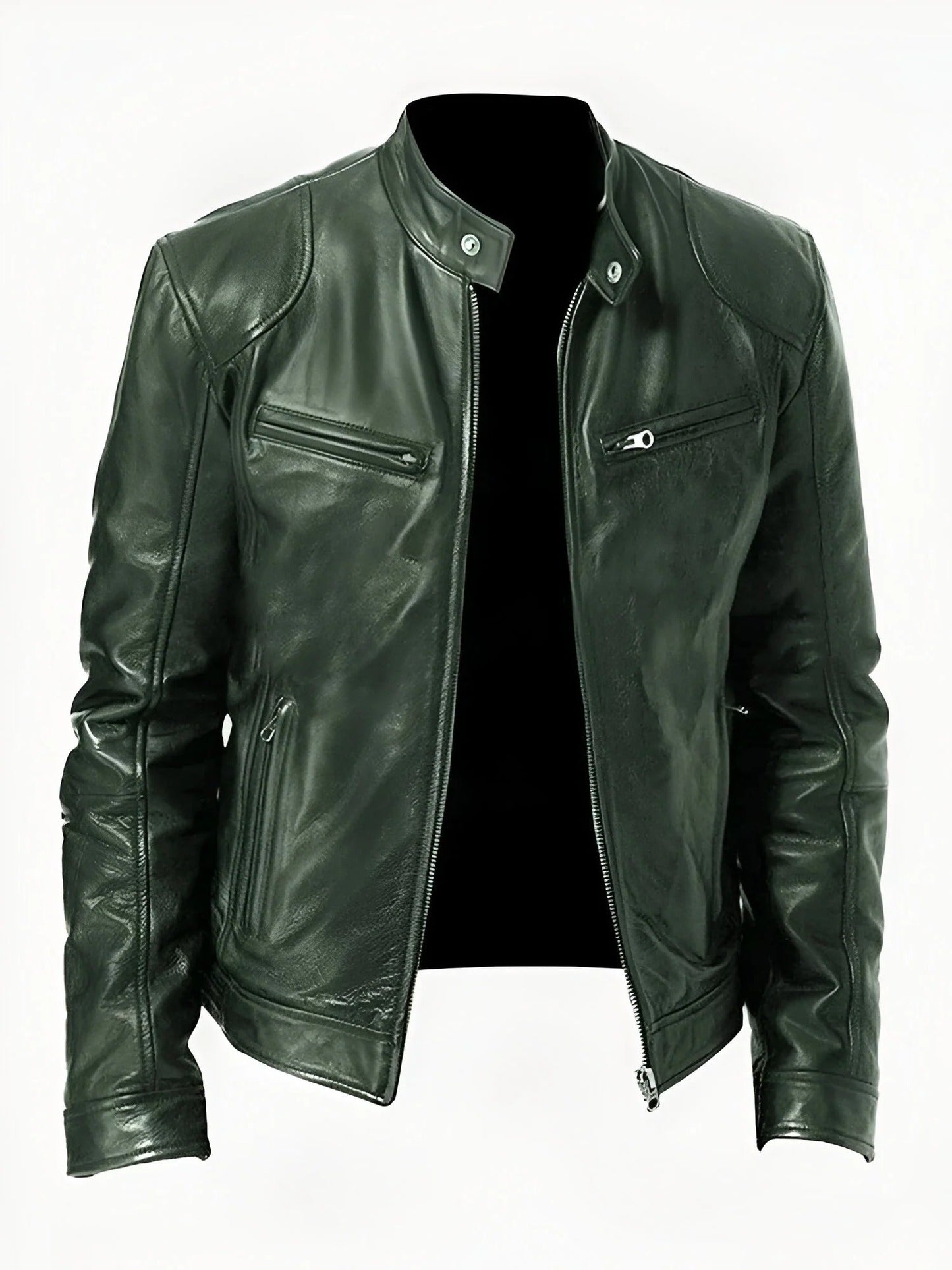 Stephan – Black Leather Jacket for Men - Stylish & Durable | Casual Wear