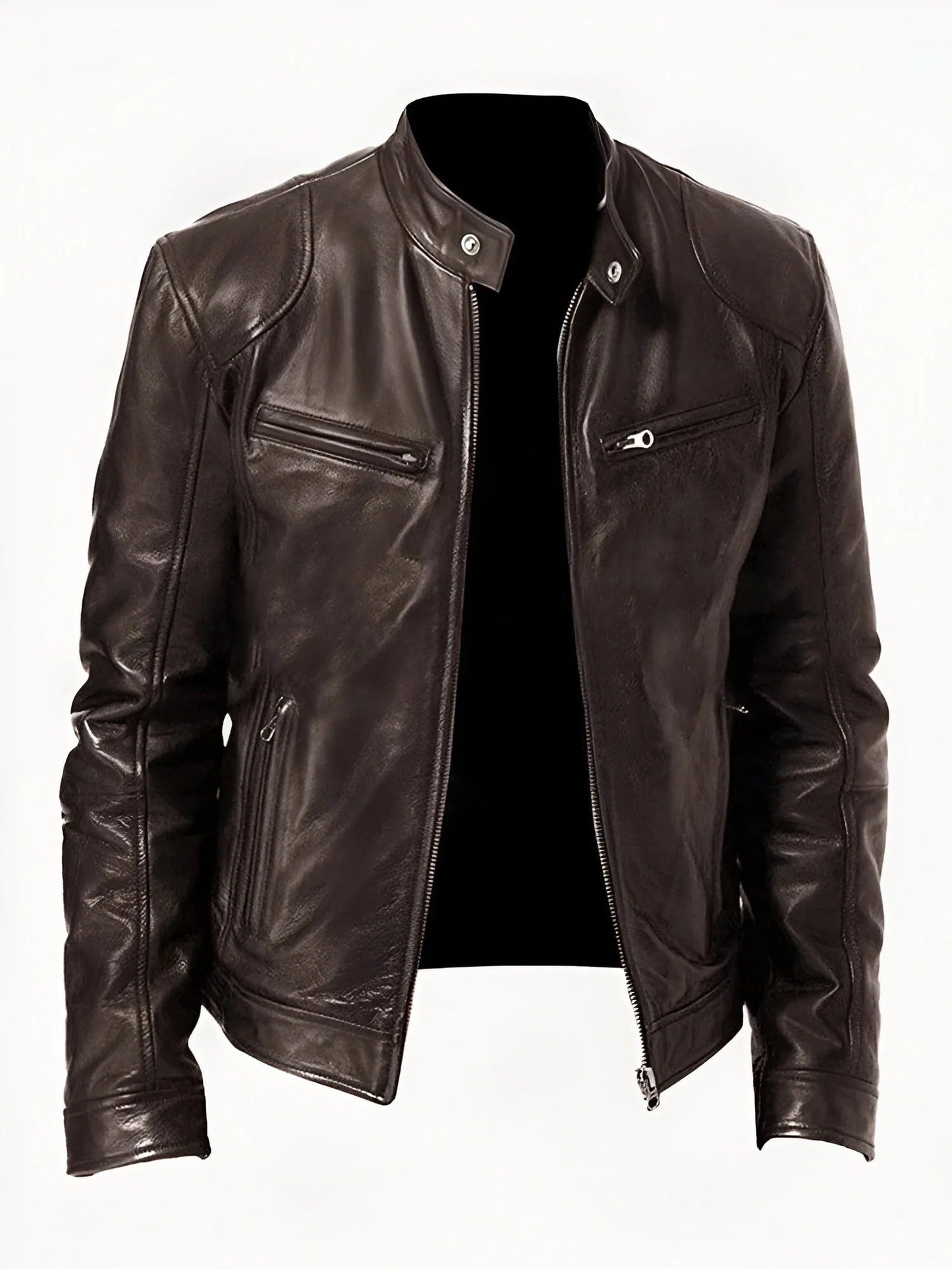 Stephan – Black Leather Jacket for Men - Stylish & Durable | Casual Wear