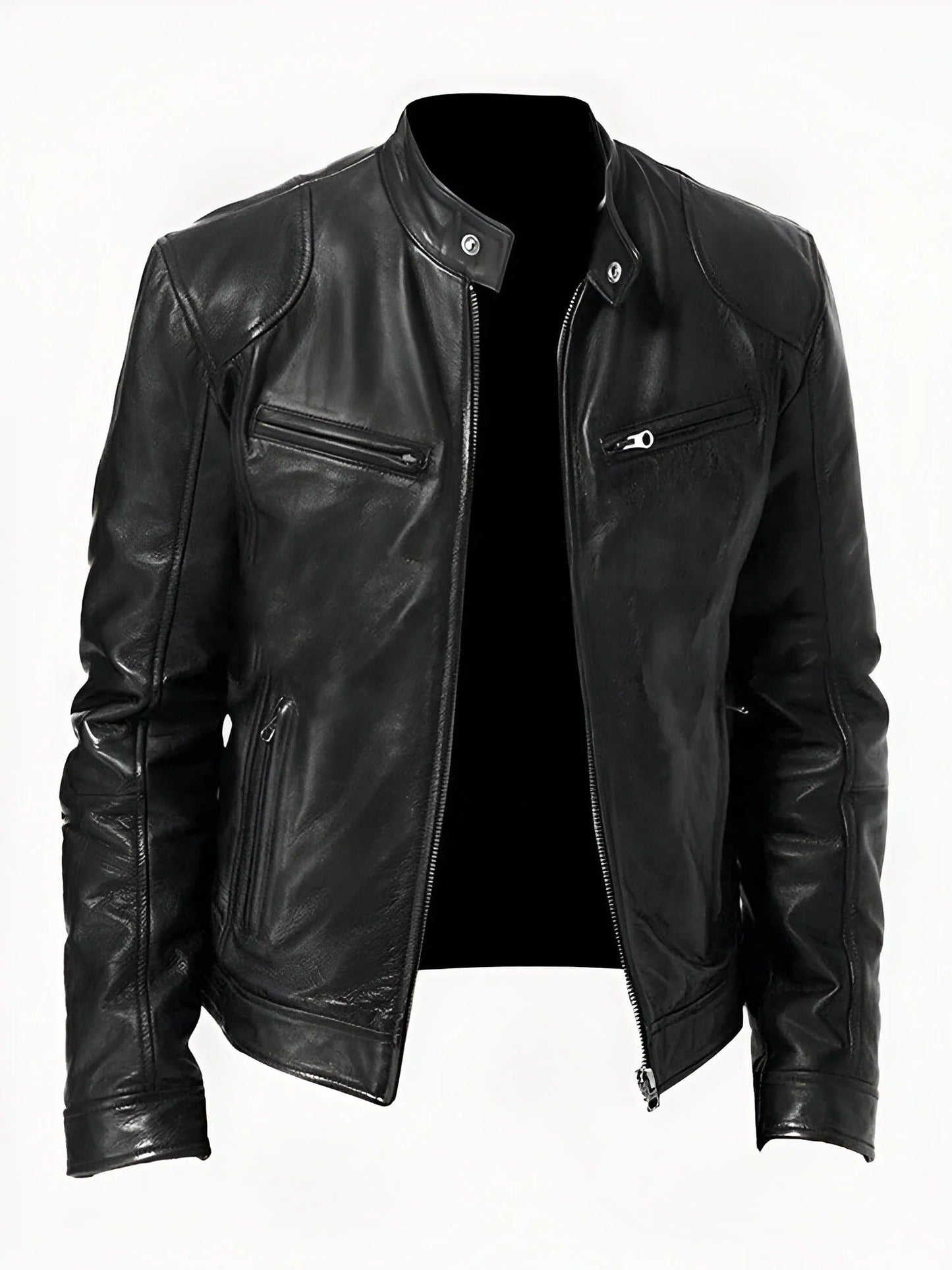 Stephan – Black Leather Jacket for Men - Stylish & Durable | Casual Wear