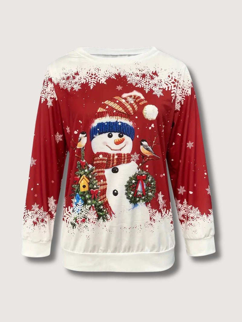 Women’s Christmas Snowman Crew Neck Sweatshirt