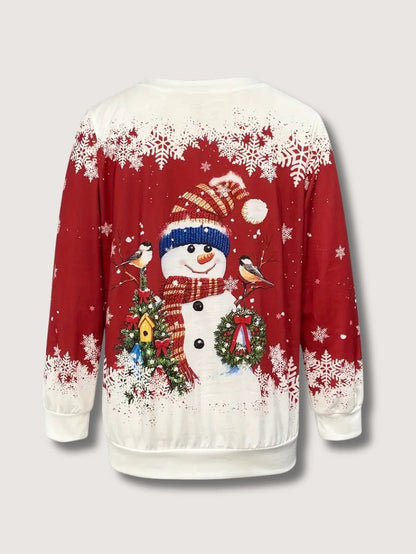 Women’s Christmas Snowman Crew Neck Sweatshirt