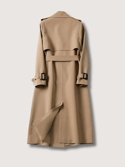 Women's Elegant Double Breasted Belted Trench Coat