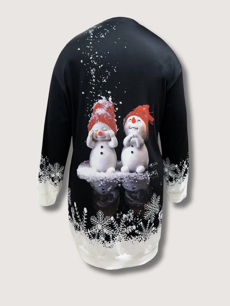Women’s Elegant Snowman Print Sweatshirt