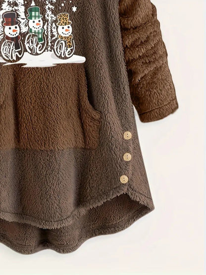 Women’s Fleece Snowman Hooded Sweatshirt