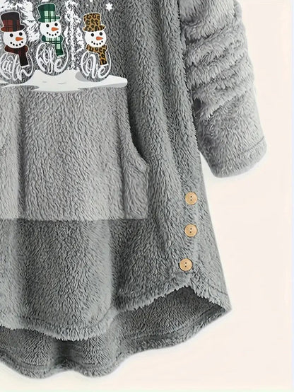 Women’s Fleece Snowman Hooded Sweatshirt