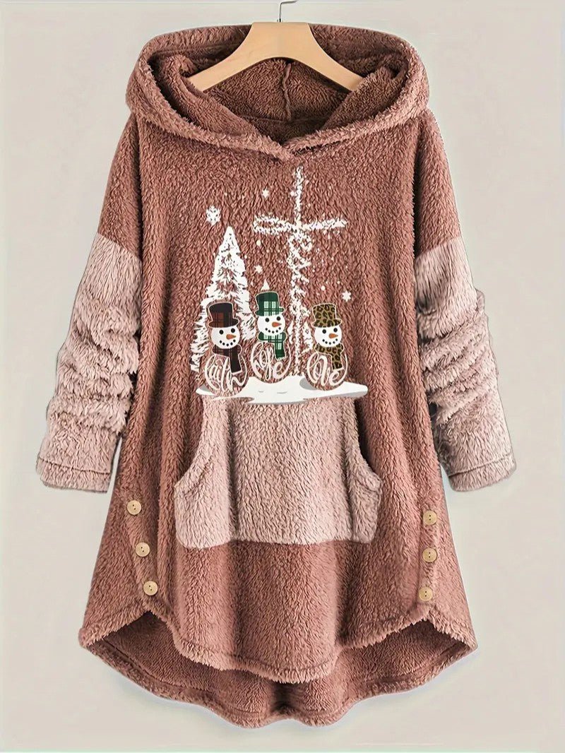 Women’s Fleece Snowman Hooded Sweatshirt