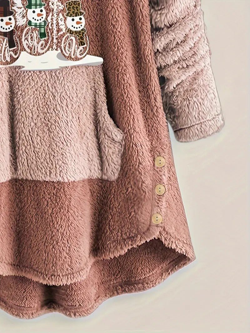 Women’s Fleece Snowman Hooded Sweatshirt