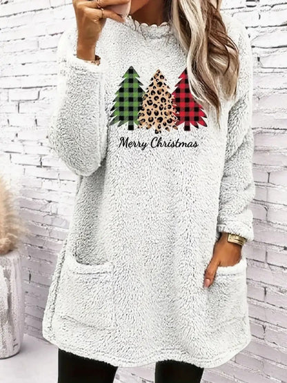 Women’s Fuzzy Christmas Tree Sweatshirt