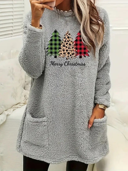 Women’s Fuzzy Christmas Tree Sweatshirt
