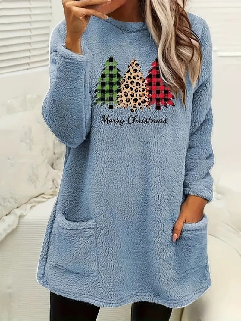 Women’s Fuzzy Christmas Tree Sweatshirt
