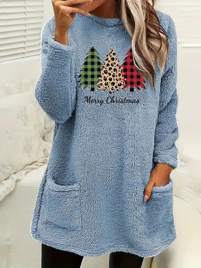 Women’s Fuzzy Christmas Tree Sweatshirt