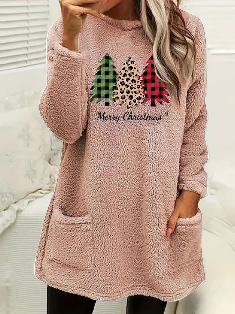 Women’s Fuzzy Christmas Tree Sweatshirt