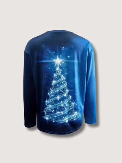 Women’s Glitter Christmas Tree Print Sweatshirt