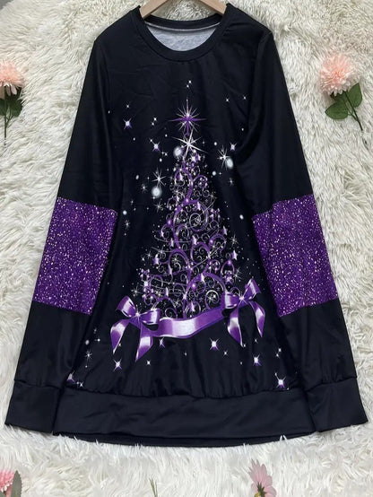 Women’s Glitter Christmas Tree Sweatshirt