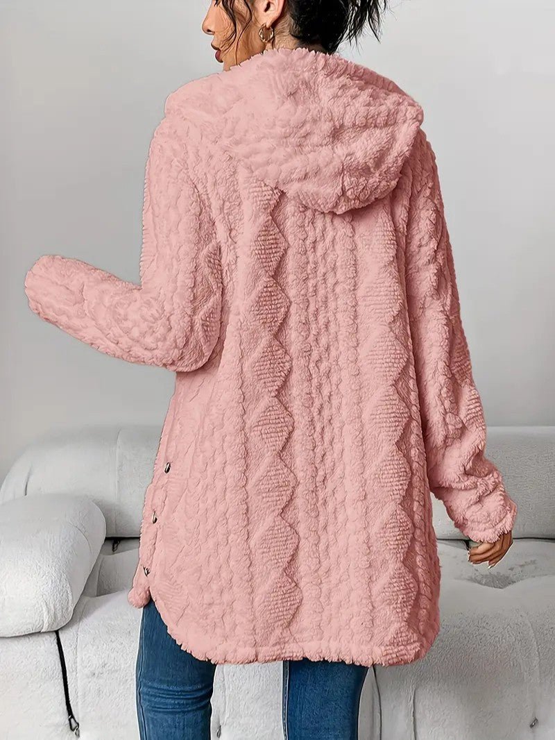 Women's Hooded Plush Cardigan Coat
