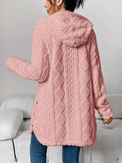 Women's Hooded Plush Cardigan Coat