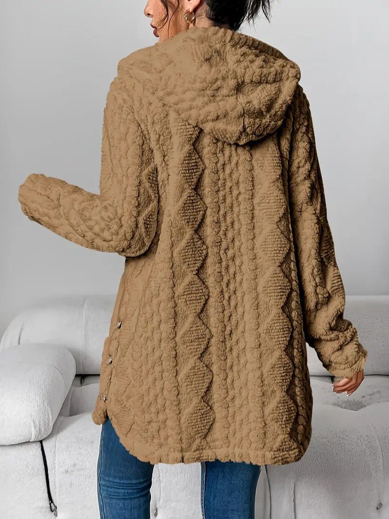 Women's Hooded Plush Cardigan Coat