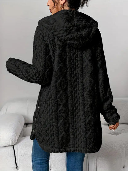 Women's Hooded Plush Cardigan Coat