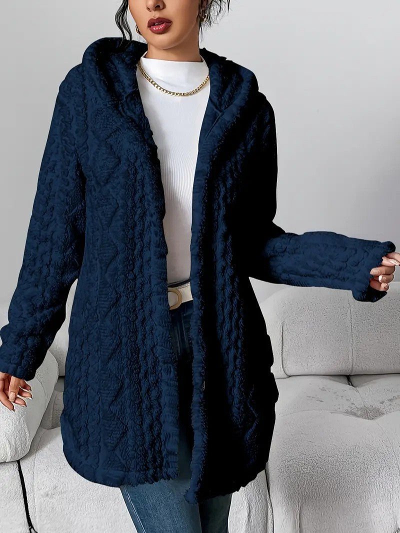 Women's Hooded Plush Cardigan Coat