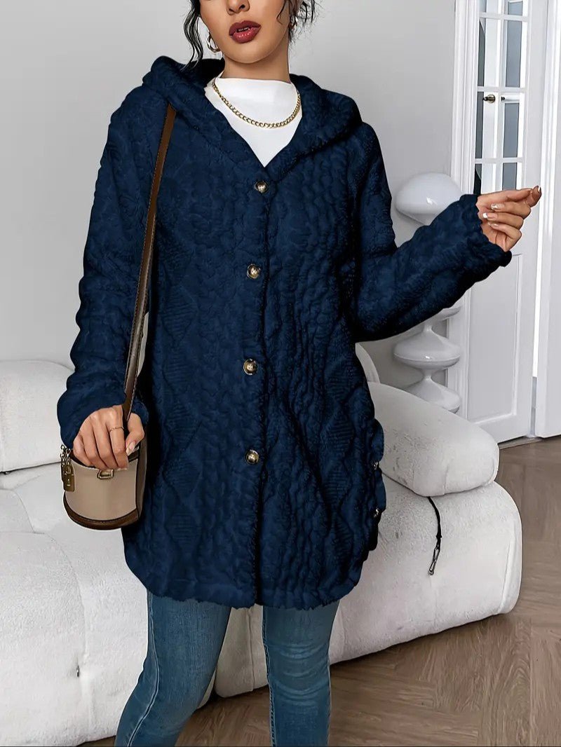 Women's Hooded Plush Cardigan Coat