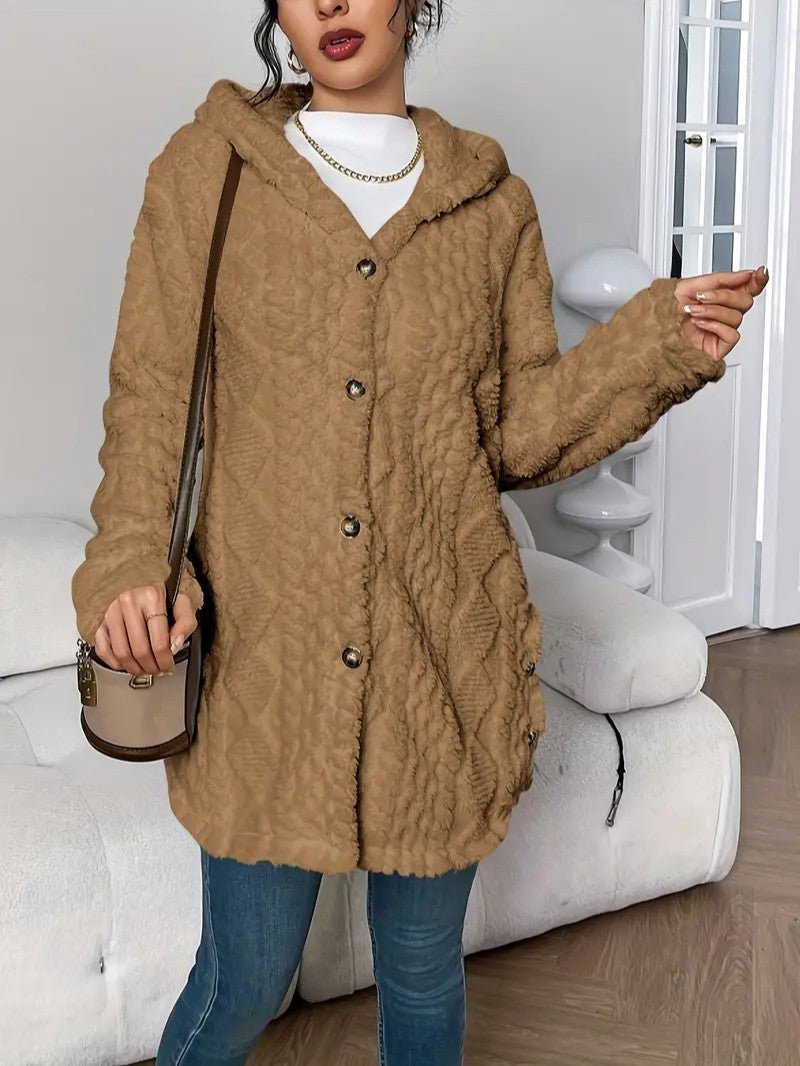 Women's Hooded Plush Cardigan Coat