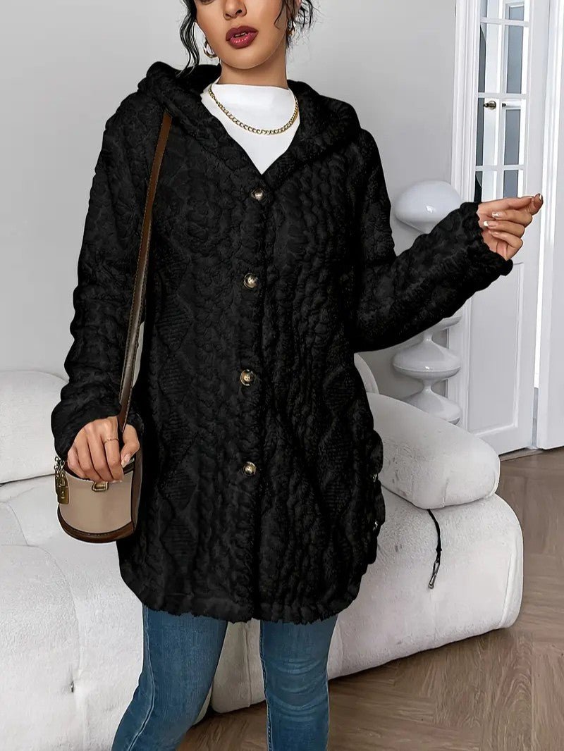 Women's Hooded Plush Cardigan Coat