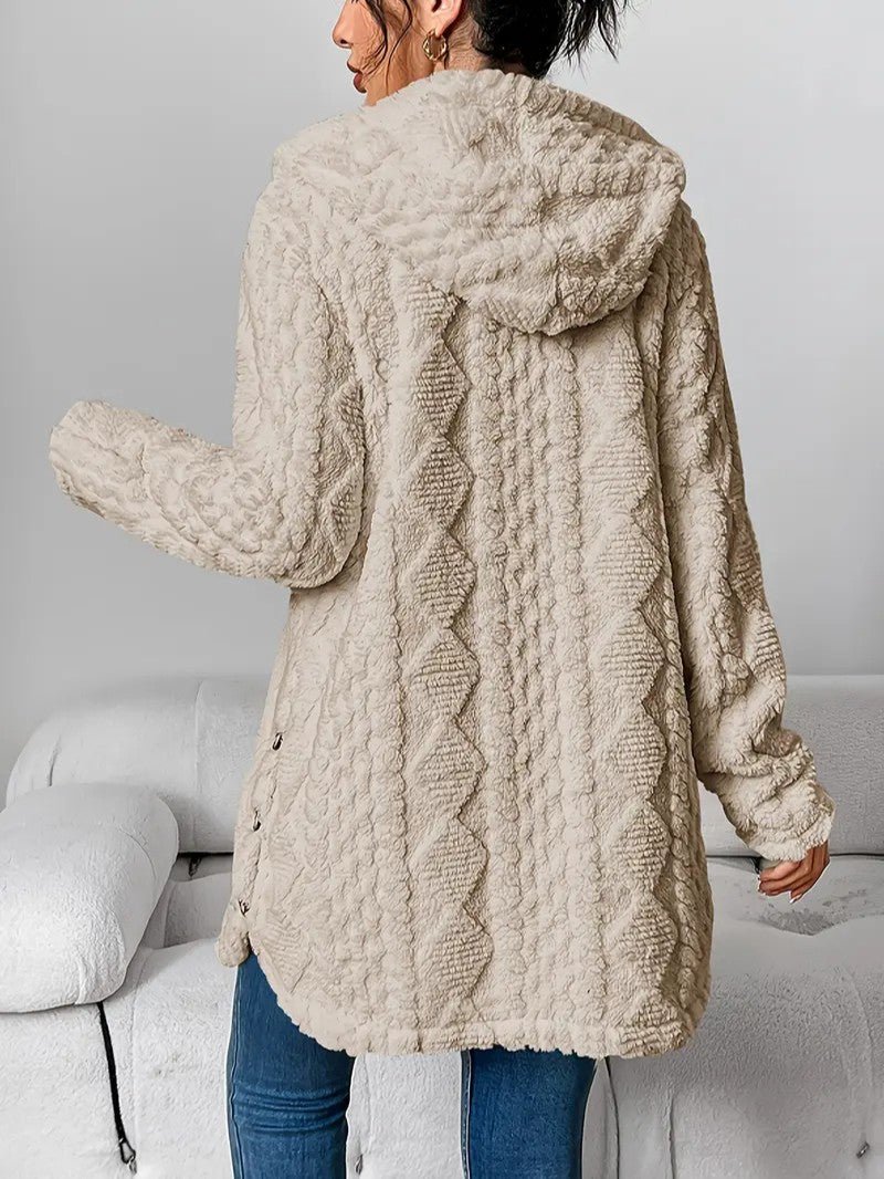 Women's Hooded Plush Cardigan Coat