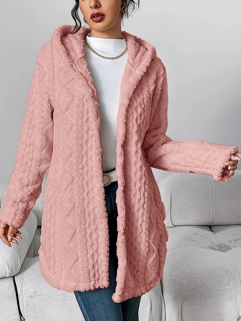 Women's Hooded Plush Cardigan Coat