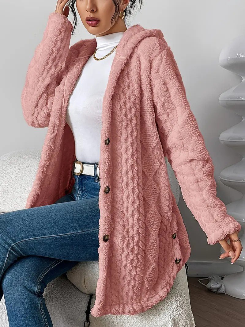 Women's Hooded Plush Cardigan Coat
