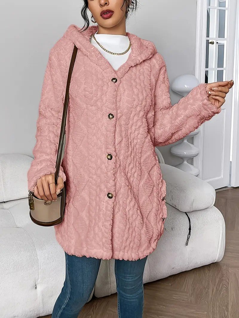 Women's Hooded Plush Cardigan Coat