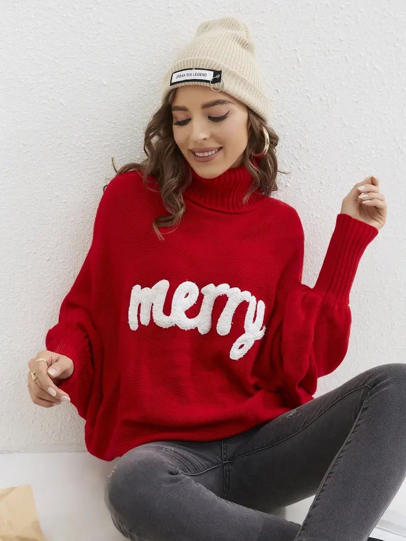 Women’s “Merry” Turtleneck Knit Sweater
