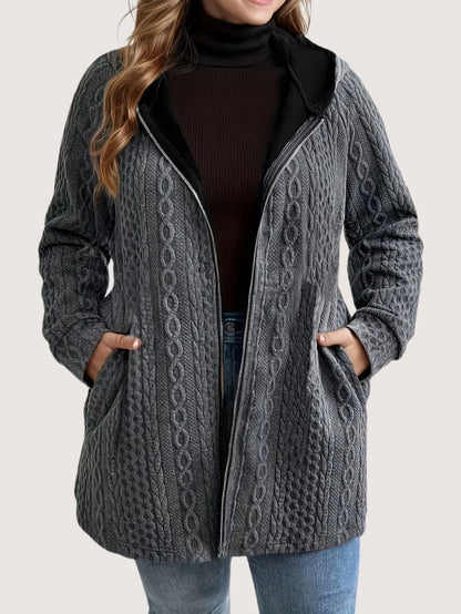 Women's Plus Size Casual Zip Coat